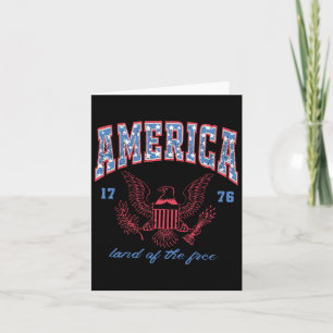 America Land Of The Free 1776 Eagle 4th Of July Wo Card
