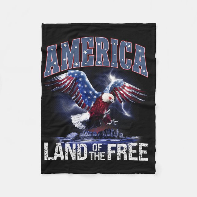 America Land Of The Free 4th Of July Independence  Fleece Blanket (Front)