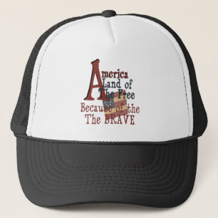 AMERICA - Land of the Free Because of the Brave Trucker Hat