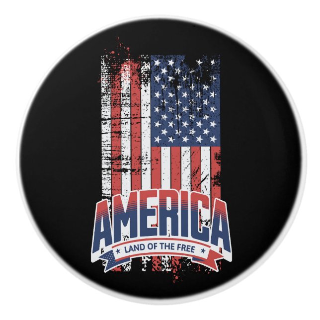 America - Land of the free Ceramic Knob (Front)