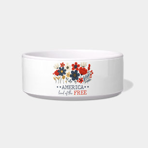 America – Land of the Free Floral Patriotic Design Bowl