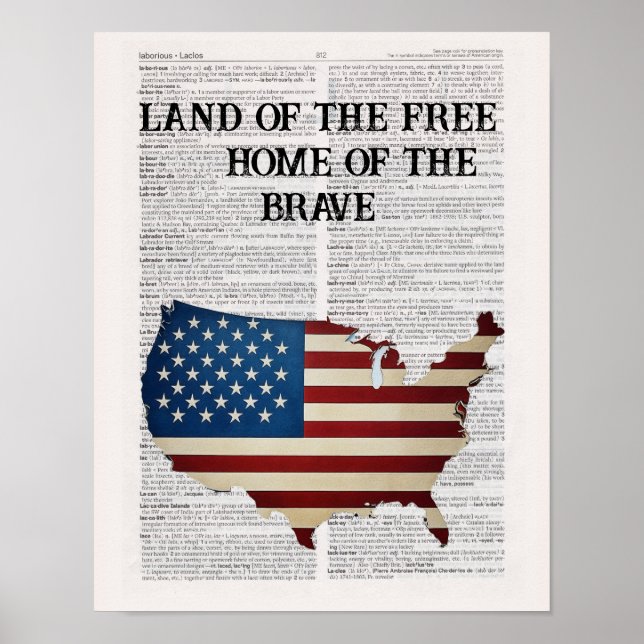 America Land of the Free Home of the Brave Poster (Front)