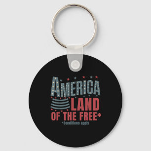 America Land Of The Free Patriotic 4th Of July Key Ring