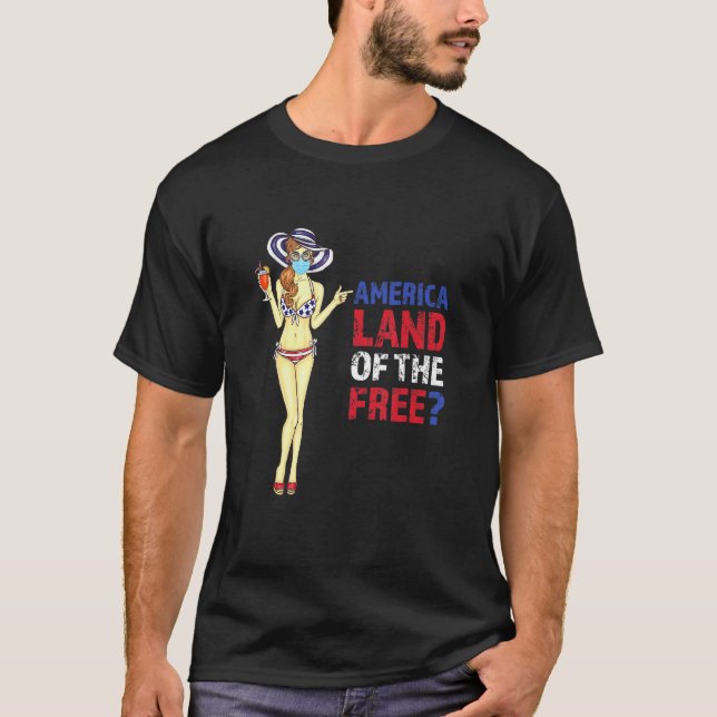 America Land Of The Free Patriotic 4th Of July T-Shirt (Front)