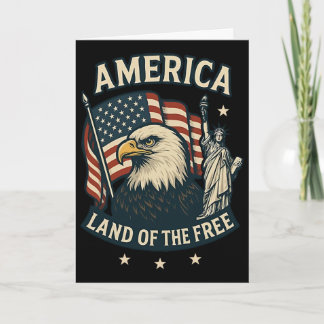 America Land Of The Free Usa Flag 4th Of July Card