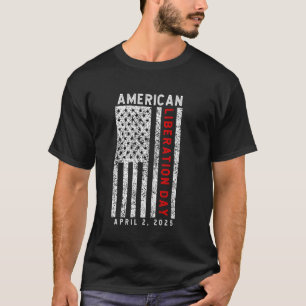 America Liberation Day April 2,2025 USA Flag Graph T-Shirt