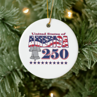 America Liberty Bell 250 Ceramic Tree Decoration