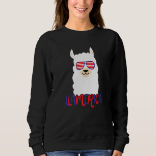 America Llama 4th Of July Alpaca Usa Patriotic Ani Sweatshirt