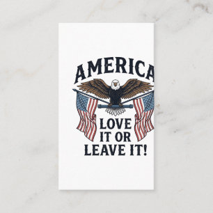 America Love It Or Leave It Patriotic Eagle Shirt_ Business Card