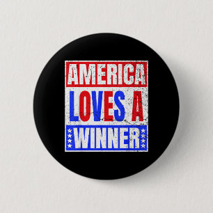 America Loves A Winner Military Veteran Men Women 6 Cm Round Badge