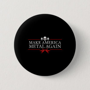 America Metal Again Trump Rock Heavy Music Thrash 6 Cm Round Badge