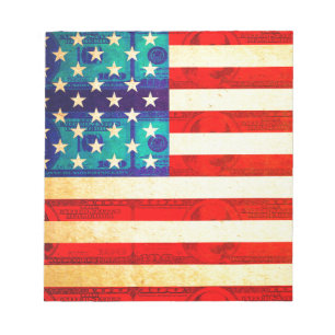 America money flag notepad