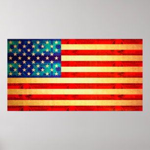 America money flag poster