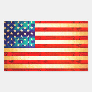 America money flag rectangular sticker