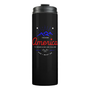 America Mountains are Calling I Must Go Dark Colou Thermal Tumbler