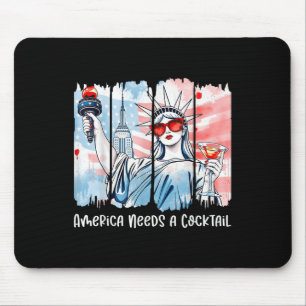 America Needs A Tail Lady Liberty 4th Of July Patr Mouse Mat