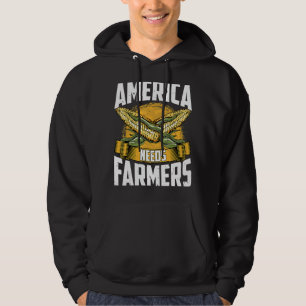 America Needs Farmers  Corn Farming Agriculture Fa Hoodie