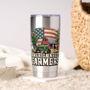 America Needs Farmers Midwest Cows Corn Farm life Insulated Tumbler