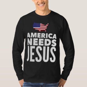 America Needs Jesus Christian Salvation Gospel Bib T-Shirt