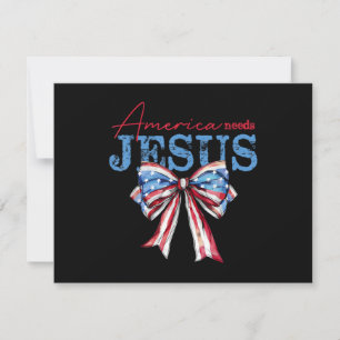 America Needs Jesus Christian USA Flag Coquette 4t Save The Date