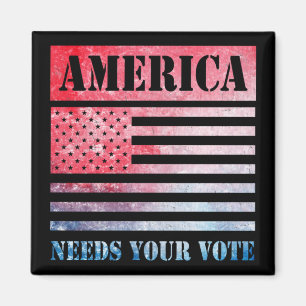 America Needs Your Vote Red White and Blue Patriot Magnet