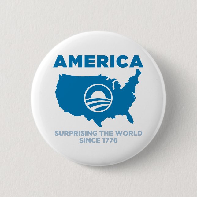 America Obama 6 Cm Round Badge (Front)