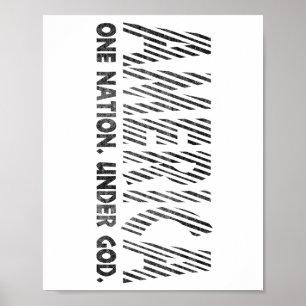 america, one nation under god , american T-Shirt Poster