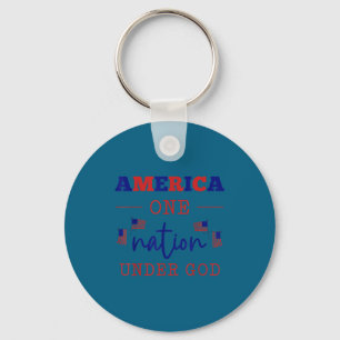 America One Nation Under God Artwork Key Ring