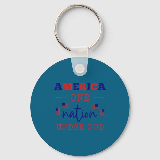 America One Nation Under God Artwork Key Ring (Front)