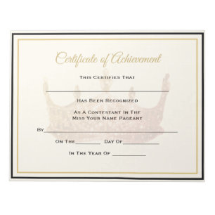 America Pageant Crown Certificate Achievement Awrd Notepad