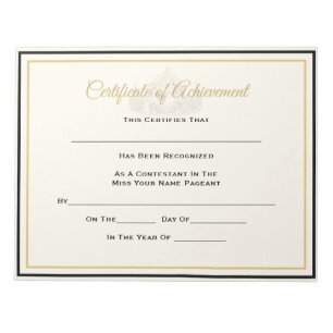 America Pageant Crown Certificate Achievement Awrd Notepad