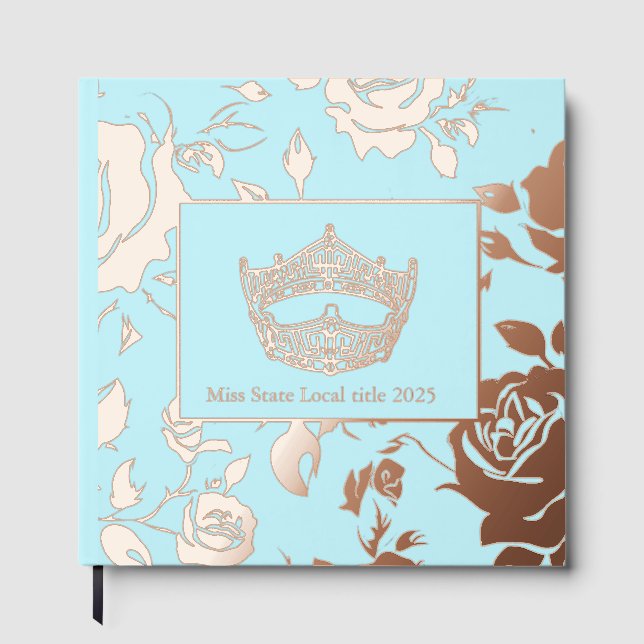 America Pageant Crown Foil Roses Scrapbook Guest Book (Front)