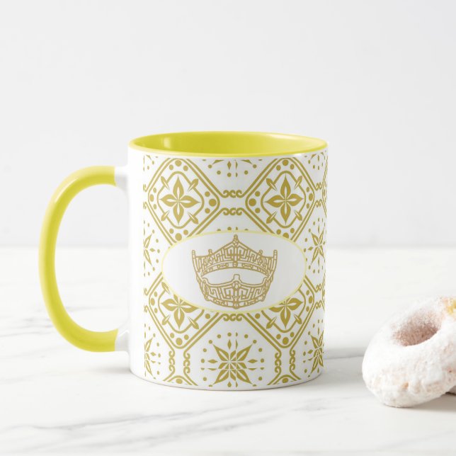 America Pageant Crown Royal Print Two tone Mug (With Donut)