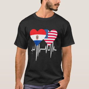 America Paraguay Couples Heart T-Shirt