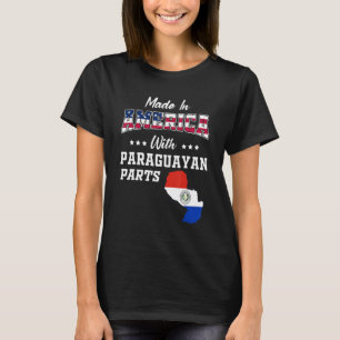 America Paraguayan Parts Paraguay Map Usa Flag Roo T-Shirt