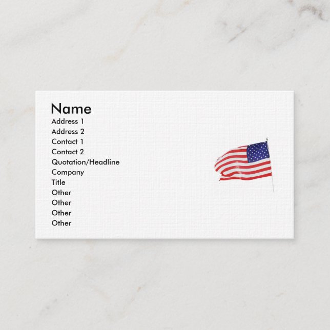 America Patriotic 862 Business Card (Front)