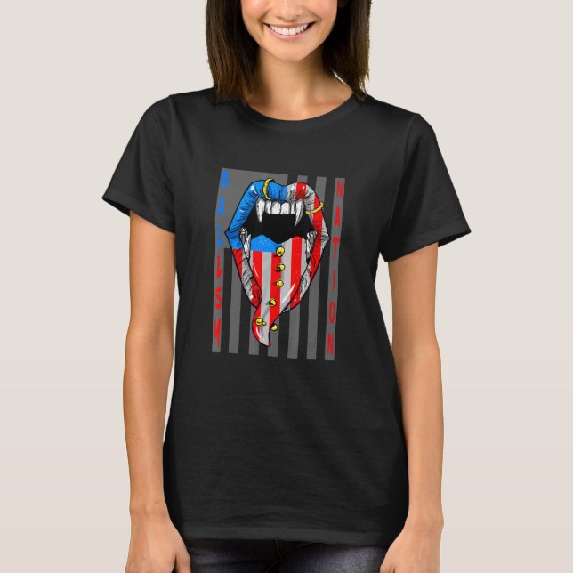 America Patriotic Brave Ballsy Nation Modern Grunt T-Shirt (Front)