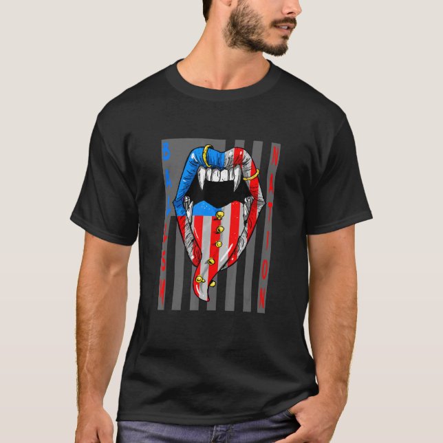 America Patriotic Brave Ballsy Nation Modern Grunt T-Shirt (Front)