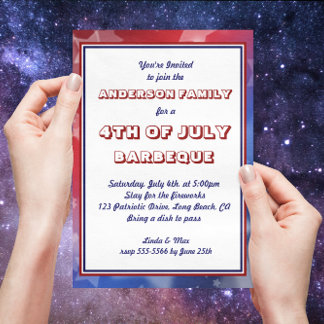America Patriotic Event Occasion Custom Invitation