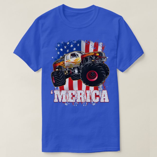 America Patriotic Monster Truck 2 T-Shirt (Design Front)