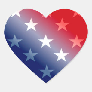 america patriotic red white blue heart sticker