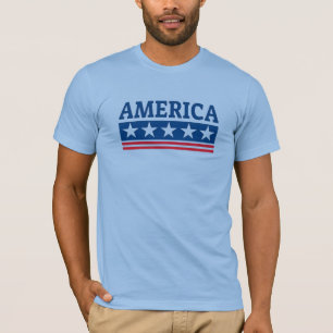 America Patriotic Typography T-Shirt