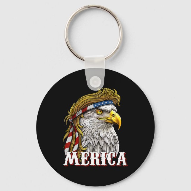 America - Patriotic Usa Flag Eagle Of Freedom - 4t Key Ring (Front)
