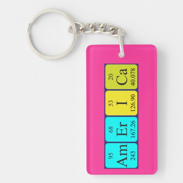 America periodic table name keyring (Front)