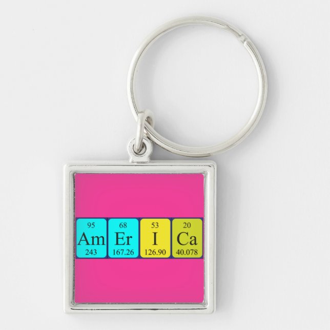 America periodic table name keyring (Front)