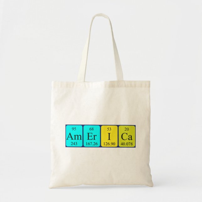 America periodic table name tote bag (Front)
