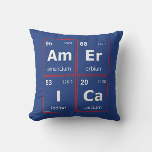 AMERICA periodic table square Cushion
