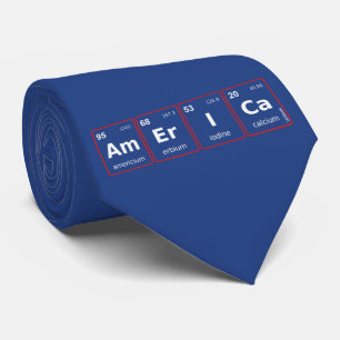 AMERICA periodic table Tie