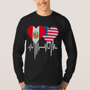 America Peru Couples Heart T-Shirt
