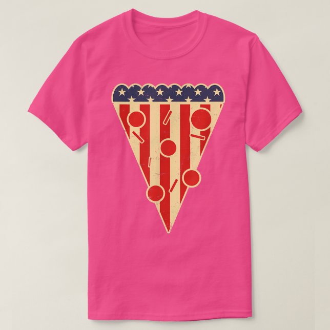 America Pizza Design 4th Of July  T-Shirt (Design Front)